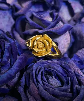 【USA輸入】ヴィンテージ ゴールドローズ メタル リング/Vintage Gold Rose Metal Ring