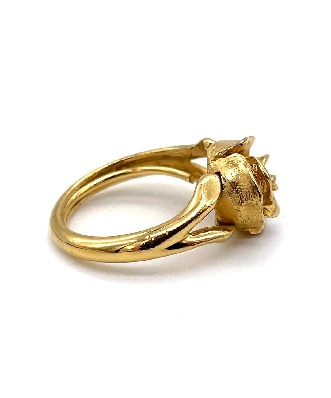 【USA輸入】ヴィンテージ ゴールドローズ メタル リング/Vintage Gold Rose Metal Ring