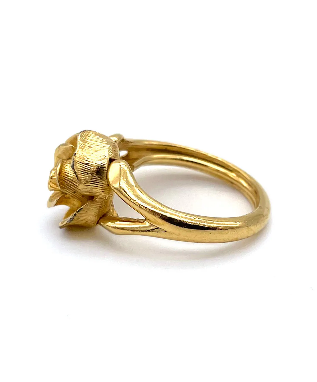 【USA輸入】ヴィンテージ ゴールドローズ メタル リング/Vintage Gold Rose Metal Ring