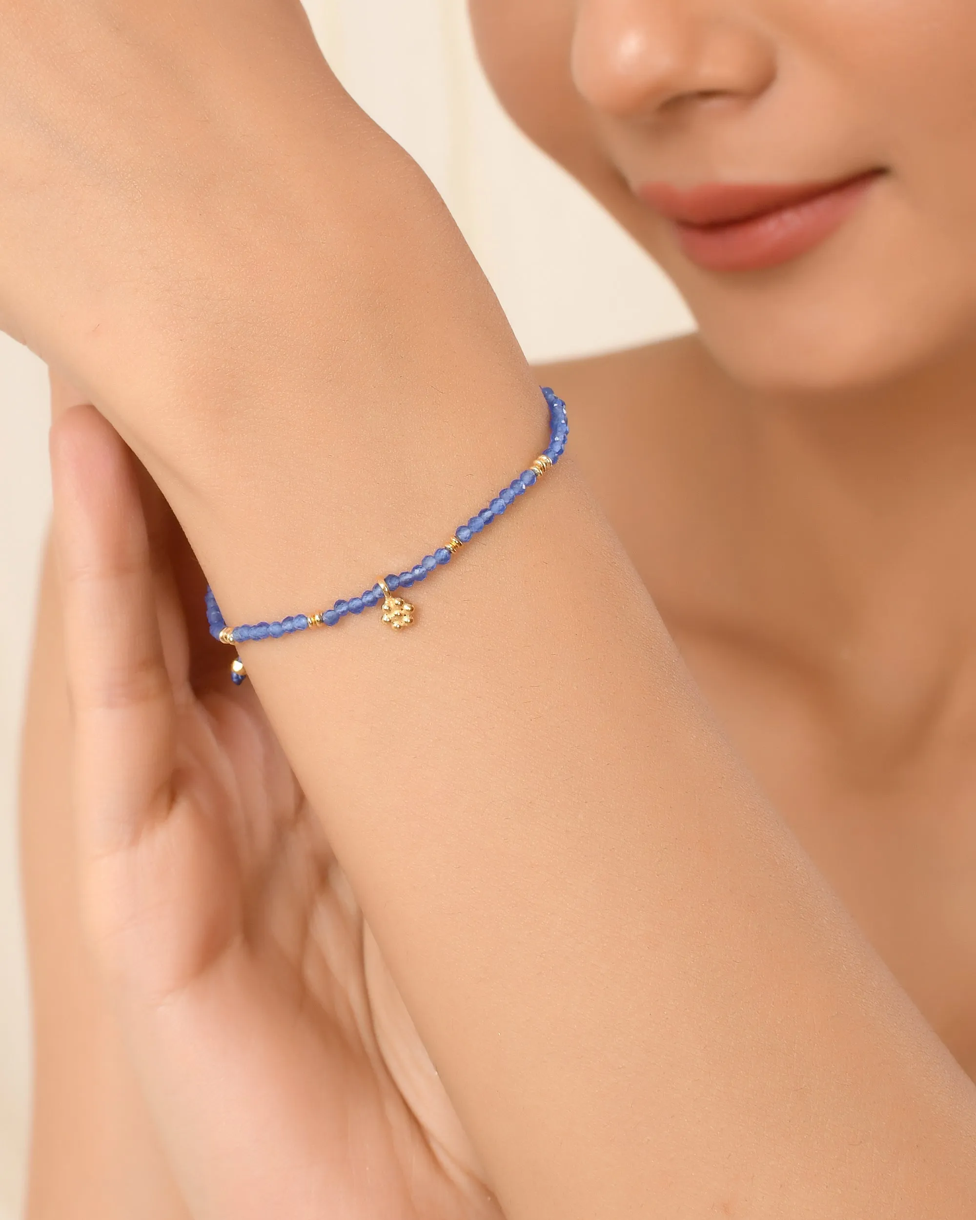 Vama | Neel Bracelet | Metal-Sterling Silver | Stone: Blue Pearl| Finish-Shiny