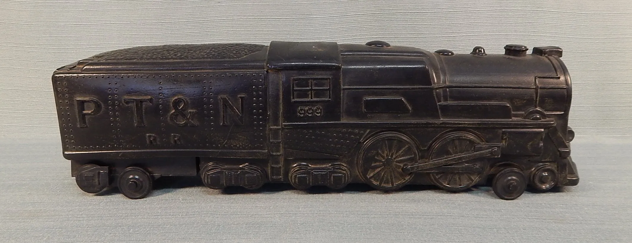 Vintage Marx Train Engine Push Toy with Built-In Whistle!