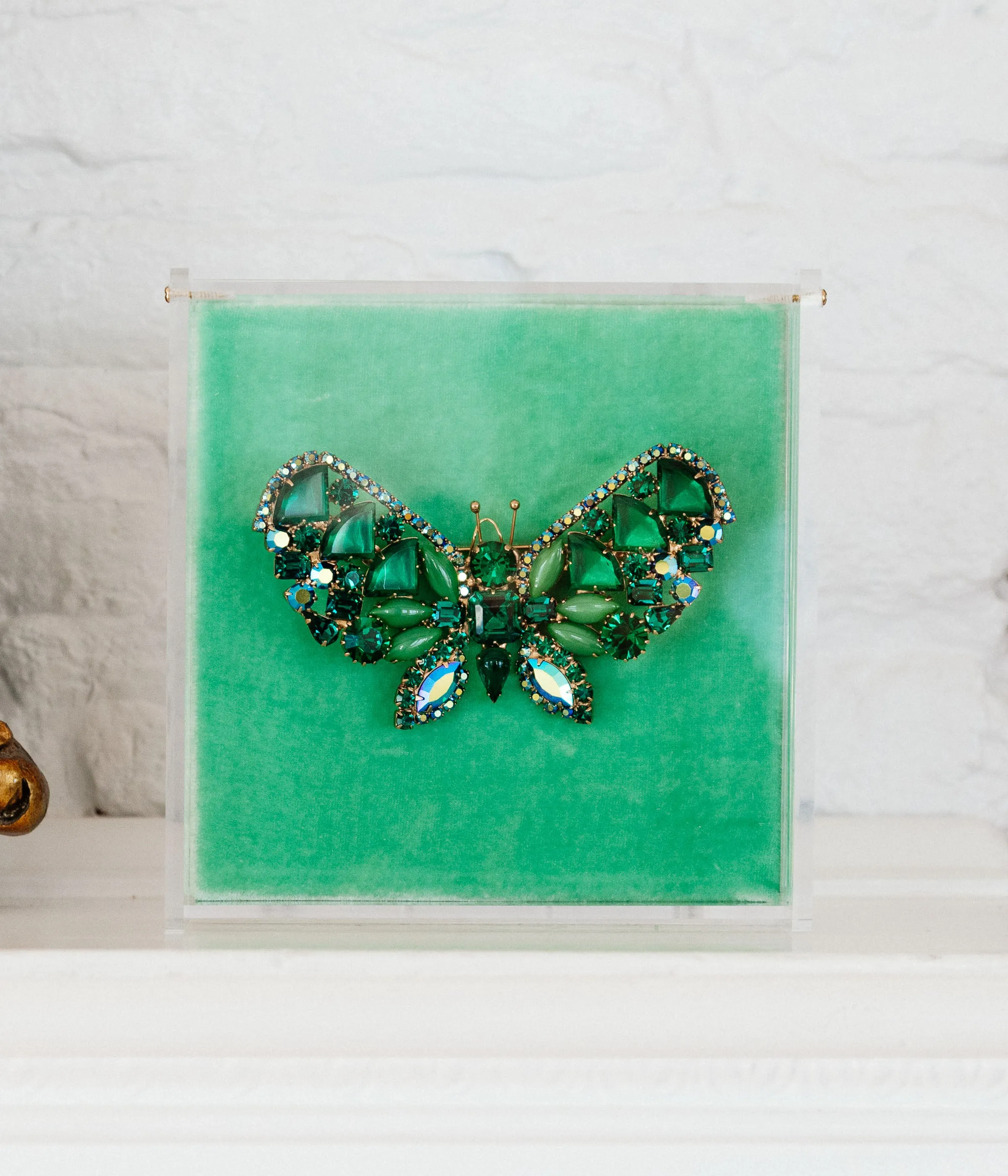 X-Large Butterfly in Jet AB / Emerald