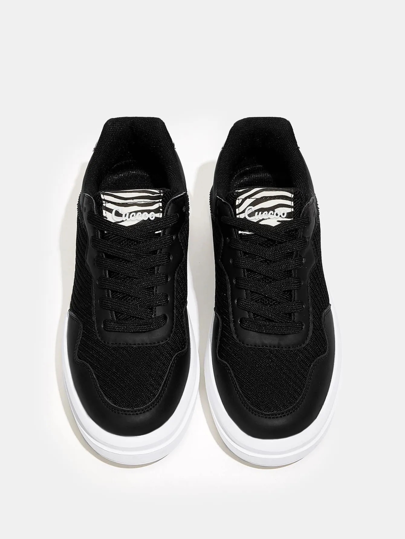 Zebra Stripe Lace-up Front Skate Shoes