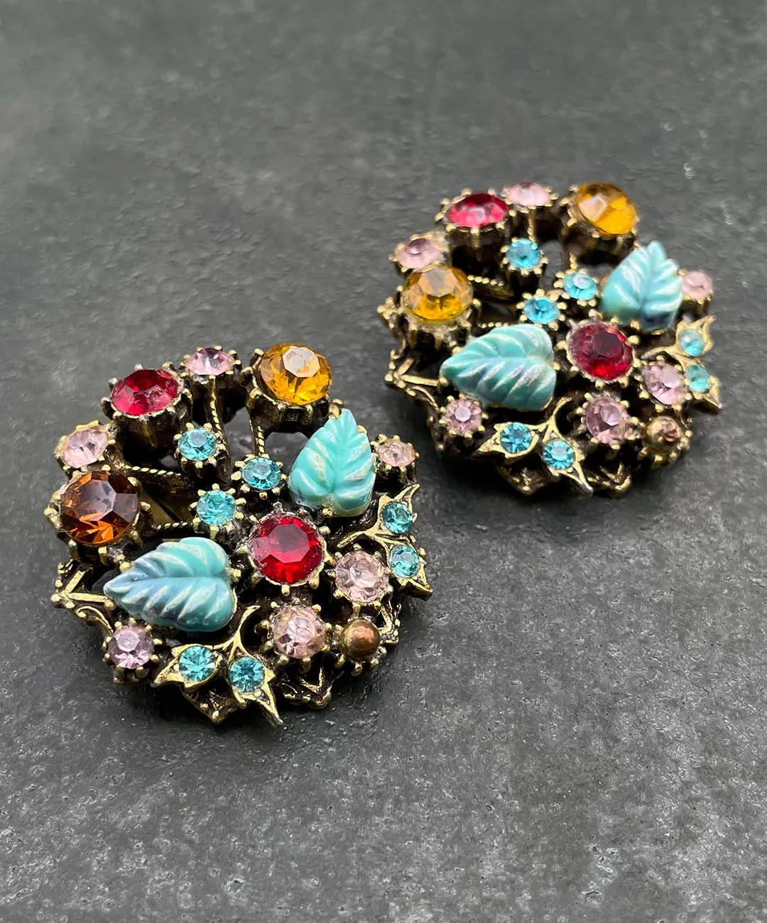 ヴィンテージ リーフ ビジュー イヤリング/Vintage Leaf Bijou Clip On Earrings