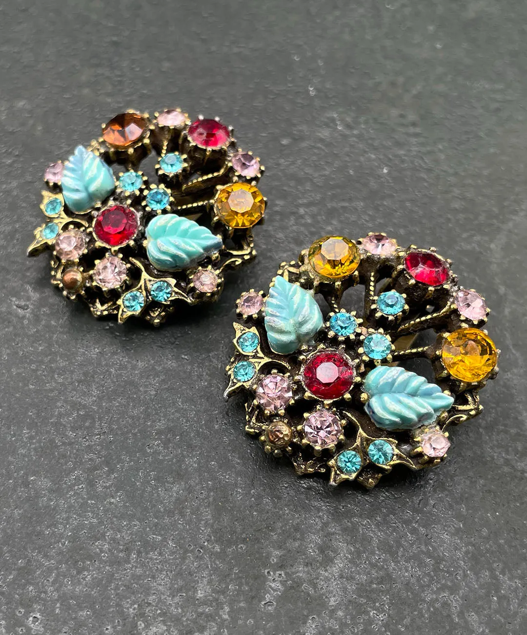 ヴィンテージ リーフ ビジュー イヤリング/Vintage Leaf Bijou Clip On Earrings